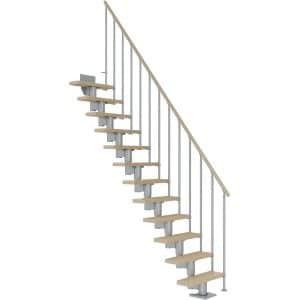 Dolle Mittelholmtreppe Dublin Ahorn Perlgrau GH bis 270 cm Gerade 65 cm