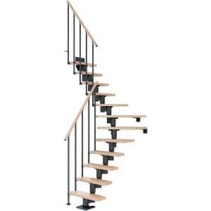 Dolle Mittelholmtreppe Dublin Buche Anthrazit GH bis 270 cm 1/4gew. 75 cm FSC®