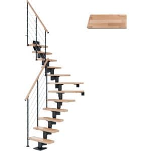 Dolle Mittelholmtreppe Dublin Buche Anthrazit GH bis 292 cm 1/4gew. 75 cm FSC®