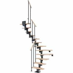 Dolle Mittelholmtreppe Dublin Buche Anthrazit GH bis 315 cm 1/2gew. 65 cm FSC®