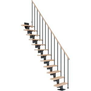 Dolle Mittelholmtreppe Dublin Buche Anthrazit GH bis 315 cm Gerade 75 cm FSC