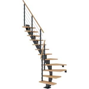 Dolle Mittelholmtreppe Frankfurt Buche Anthrazit GH bis 258 cm 1/4gew 65 cm FSC®