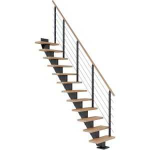 Dolle Mittelholmtreppe Frankfurt Buche Anthrazit GH bis 258 cm Gerade 75 cm FSC