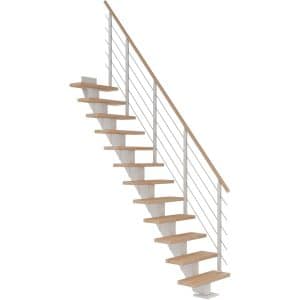 Dolle Mittelholmtreppe Frankfurt Buche Weiß GH bis 279 cm Gerade 75 cm FSC