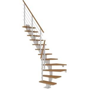 Dolle Mittelholmtreppe Frankfurt Eiche GH bis 301 cm 1/4 Gewendelt 75 cm FSC