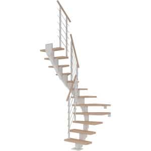 Dolle Mittelholmtreppe Frankfurt Eiche Weiß GH bis 279 cm 1/2 - gew. 65 cm FSC