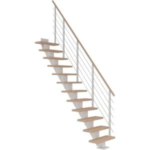 Dolle Mittelholmtreppe Frankfurt Eiche Weiß GH bis 279 cm Gerade 65 cm FSC