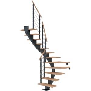 Dolle Mittelholmtreppe Hamburg Buche Anthrazit GH bis 258 cm 1/2gew. 85 cm FSC®