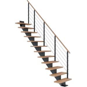 Dolle Mittelholmtreppe Hamburg Buche Anthrazit GH bis 279 cm Gerade 75 cm FSC