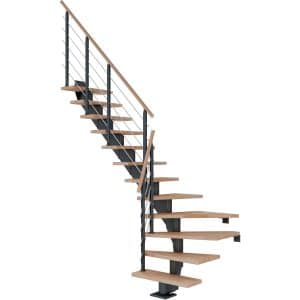 Dolle Mittelholmtreppe Hamburg Buche Anthrazit GH bis 322 cm 1/4gew. 85 cm FSC®