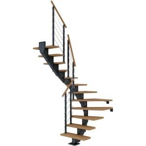 Dolle Mittelholmtreppe Hamburg Eiche Anthrazit GH bis 279 cm 1/2gew. 85 cm FSC®
