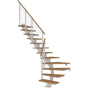 Dolle Mittelholmtreppe Hamburg Eiche GH bis 301 cm 1/4 Gewendelt 85 cm FSC