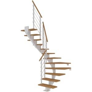 Dolle Mittelholmtreppe Hamburg Eiche GH bis 322 cm 1/2 Gewendelt 85 cm FSC