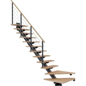 Dolle Mittelholmtreppe Sydney 11 Stufen Buche 1/4gew. Metall Anthrazit FSC®