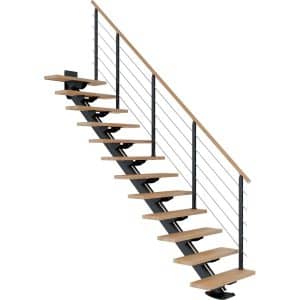 Dolle Mittelholmtreppe Sydney 11 Stufen Buche gerade Metallteile Anthrazit FSC®