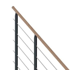 Dolle Mittelholmtreppe Sydney 12 Stufen Eiche Weiß 1/4gew. Metall Anthrazit FSC®