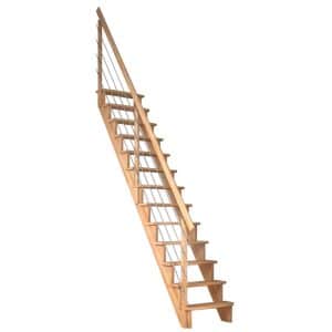 Dolle Raumspartreppe Lyon Buche Edelstahlrohrgeländer 65 cm gerade FSC®