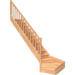 Dolle Raumspartreppe Paris 1/4-gew. Links Setzstufe Buche lack R-Geländer FSC®