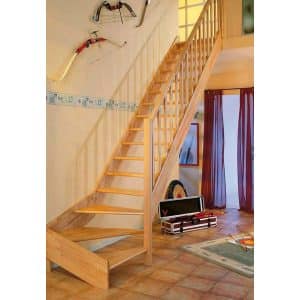 Dolle Raumspartreppe Paris 1/4-gew. Rechts Buche Rechteckstabgeländer FSC®