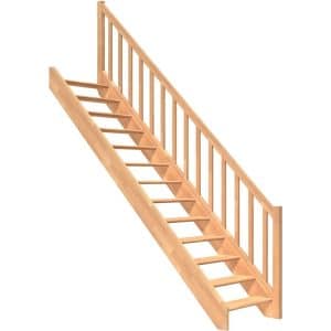 Dolle Raumspartreppe Paris Gerade Buche lackiert Rechteckstabgeländer FSC®