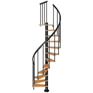 Dolle Spindeltreppe Calgary Ø 140 cm Buchenfurnier Geländer Anthrazit FSC