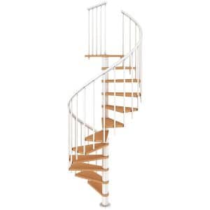 Dolle Spindeltreppe Montreal Ø 120 cm Buchenfurnier Geländer Weiß FSC