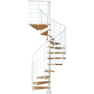 Dolle Spindeltreppe Oslo Ø 140 cm Metallelemente Weiß 12 Stufen Buche FSC®