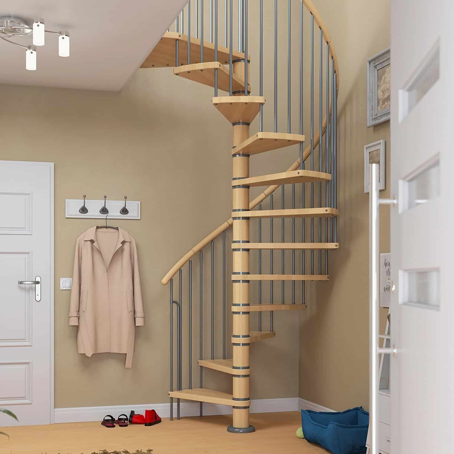 Dolle Spindeltreppe Winnipeg Buche geölt Höhe bis 270 cm Ø 120 cm FSC®