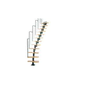 Dolle Systemtreppe Graz Metall mit Raumsparstufen inkl. Geländer FSC