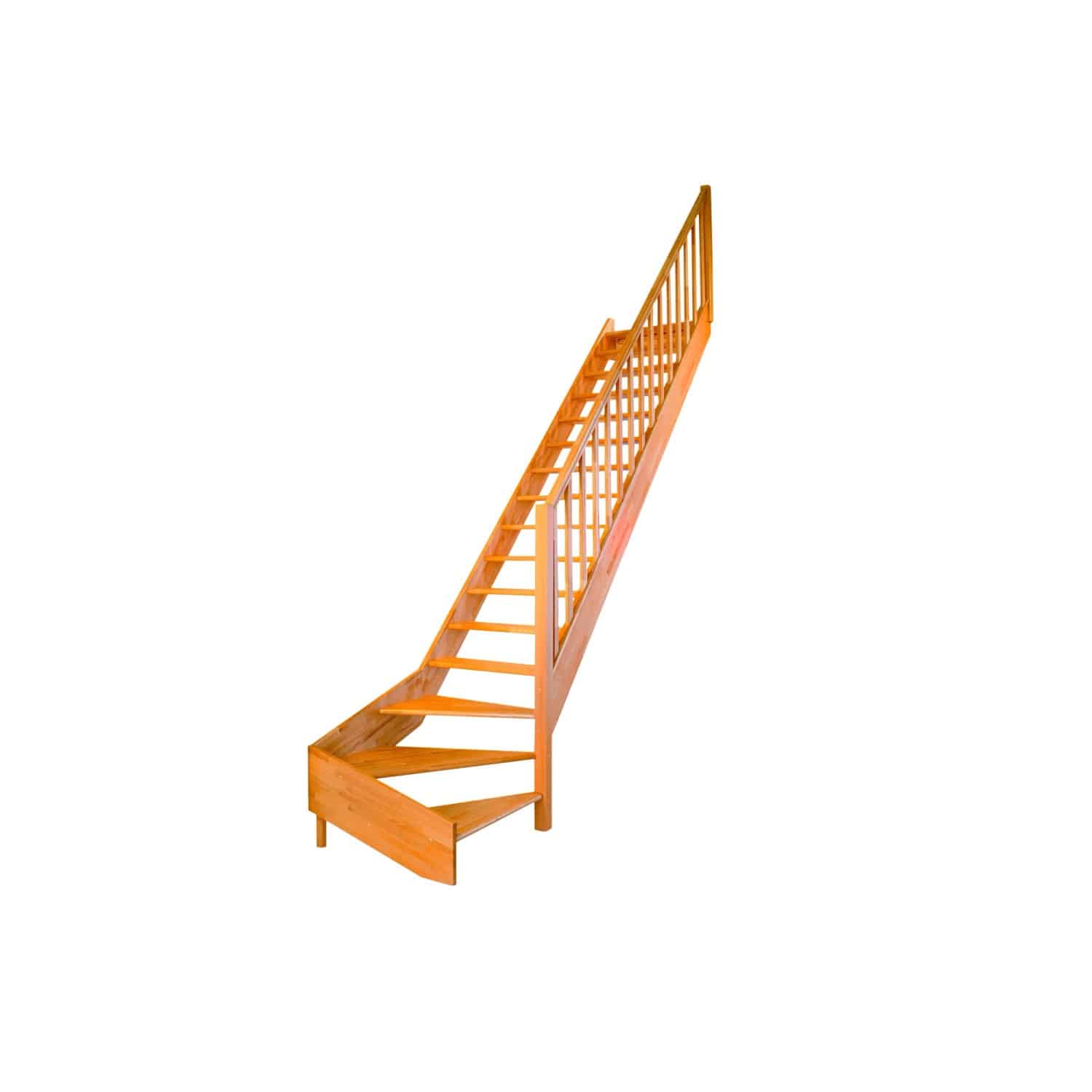 Dolle Wangentreppe Paris 1/4 gewendelt ohne Setzstufen Buche FSC