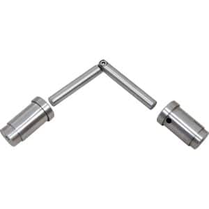 Gelenk-Eckverbinder mit 2 Adaptern Edelstahl Ø 25 mm