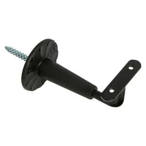 Handlaufkonsole Schwarz mit Kunststoffrosette 2 Stück