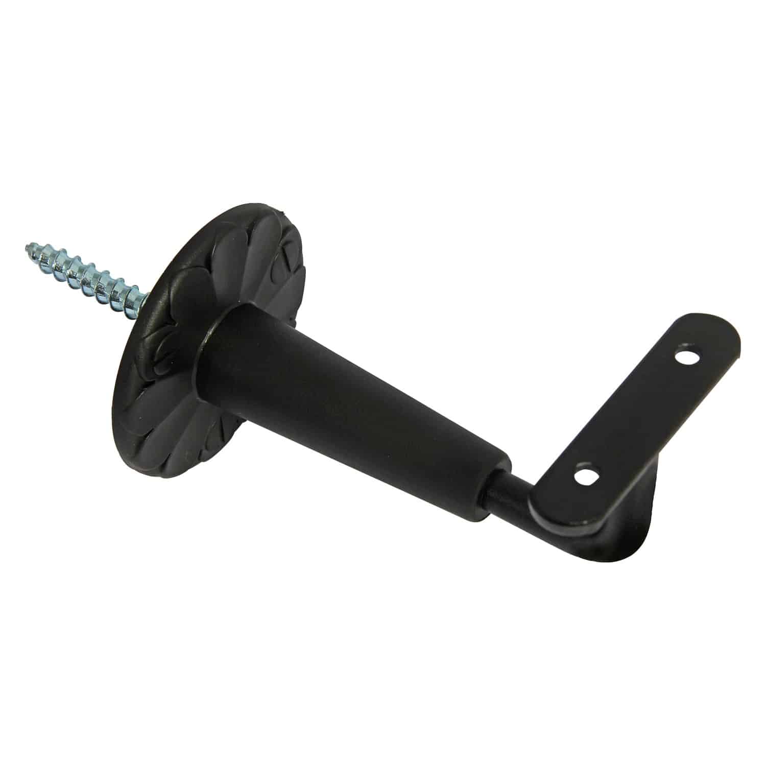 Handlaufkonsole Schwarz mit Kunststoffrosette 2 Stück