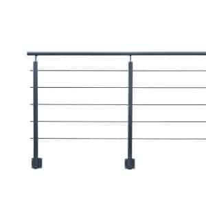 Kordo Geländerset 2m Alu Anthrazit Handlauf Alu Seitliche Befestigung Opalu