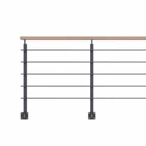 Kordo Geländerset 2m Alu Anthrazit Handlauf Buche Seitliche Befestigung Opalu