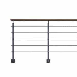 Kordo Geländerset 2m Alu Anthrazit Handlauf Kebony Seitliche Befestigung Opalu