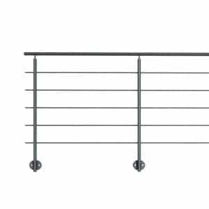 Kordo Geländerset 2m Alu Anthrazit Seitliche Befestigung Prestio