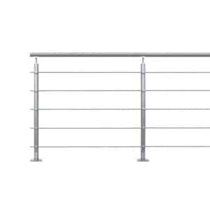 Kordo Geländerset 2m Alu Grau Bodenbefestigung Opalu