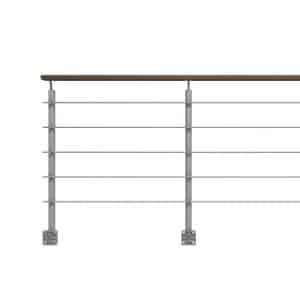 Kordo Geländerset 2m Alu Grau Handlauf Kebony Seitliche Befestigung Opalu