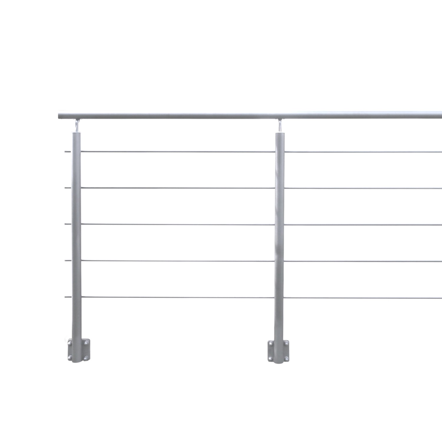 Kordo Geländerset 2m Alu Grau Seitliche Befestigung Opalu