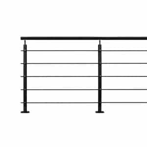 Kordo Geländerset 2m Alu Schwarz Bodenbefestigung Opalu
