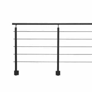 Kordo Geländerset 2m  Alu Schwarz  Seitliche Befestigung Opalu