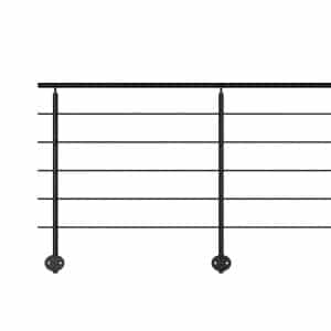 Kordo Geländerset 2m Alu Vollschwarz Seitliche Befestigung Prestio