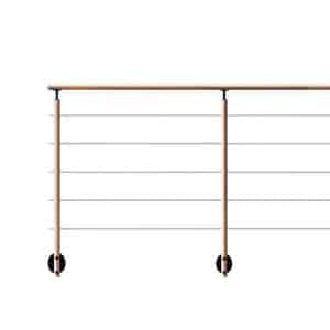 Kordo Geländerset 2m Buchenholz Seitliche Befestigung Hesta