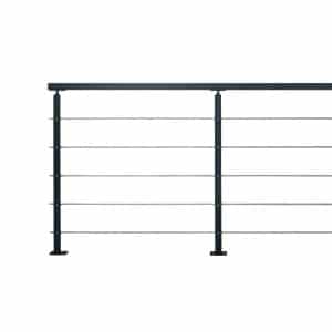 Kordo Geländerset 2m Stahl Schwarzen Metall Handlauf Universo