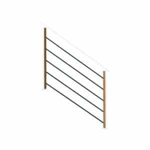 Kordo Geländerset Für Treppenlauf Aus Holz Moka Stäbe Schwarz