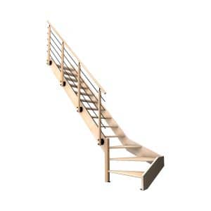 Kordo Treppe 1/4 Gewendelt Links Buche Geländer Nostra