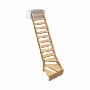 Kordo Treppe 1/4 Gewendelt Links Fichte Normandie