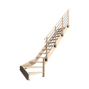 Kordo Treppe 1/4  Gewendelt Rechts Buche Geländer Nostra