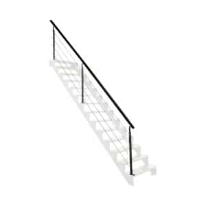 Kordo Treppengeländerset 4m Stahl Schwarzen Metall Handlauf Universo